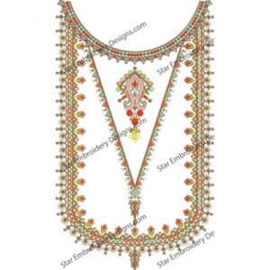 Neckline Embroidery Design NED354-23