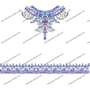 Neckline Embroidery Design NED364-23