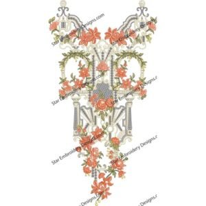 Neckline Embroidery Design NED384-23