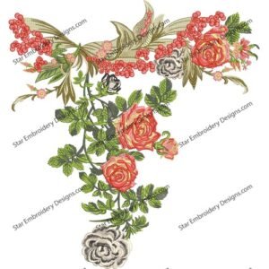 Neck Floral Embroidery NED391-23