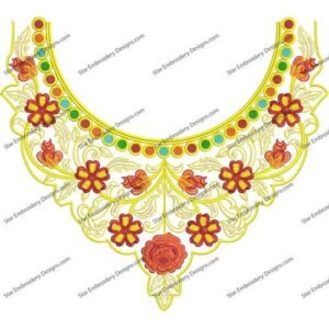 Neck Floral Embroidery NED488-23