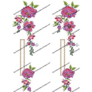 Neck Floral Embroidery Design NED832-24