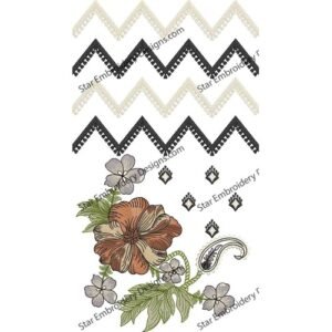 Neckline Floral Embroidery Design NED634-24