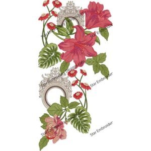 Neck Flower Embroidery Design  NED651-24