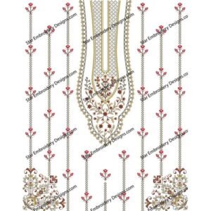 Neck Flower Embroidery Design NED694-24