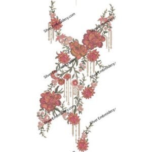 Flower Neck Embroidery NED1219-24