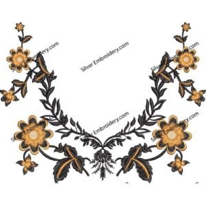 Flower Neck Embroidery NED1305-24