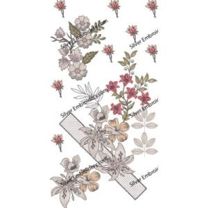 Flower Neck Embroidery NED1349-24