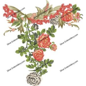 Flower Neck Embroidery NED1506-24
