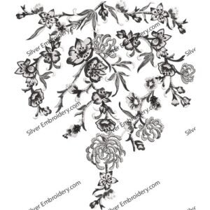 Flower Neck Embroidery NED1683-24