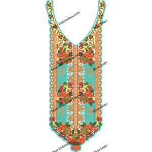 Flower Neck Embroidery NED1869-24