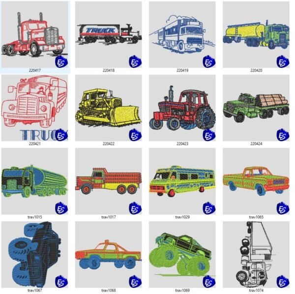 Free Trucks Embroidery Designs for Your Machine