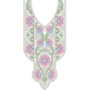 Neck Flower Chain Stitch Design CSED250-24