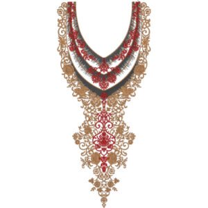 Unique Neck Embroidery NED4636-24
