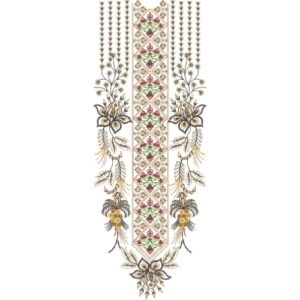 Flower Neck Embroidery NED4677-24