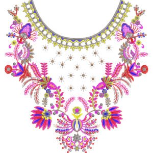 Flower Neck Embroidery NED4862-24