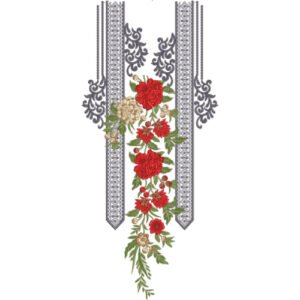 Flower Neck Embroidery NED4948-24