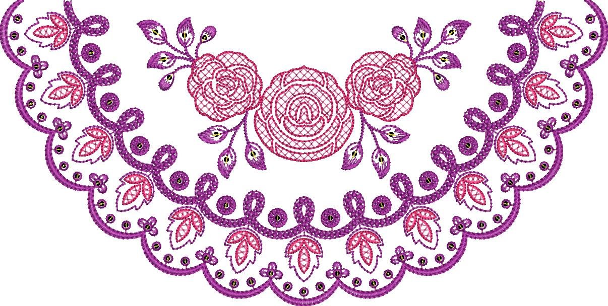 Round Neck embroidery design