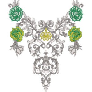 Unique Neck Embroidery NED6418-25