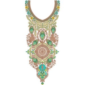 Flower Neck Embroidery NED6472-25
