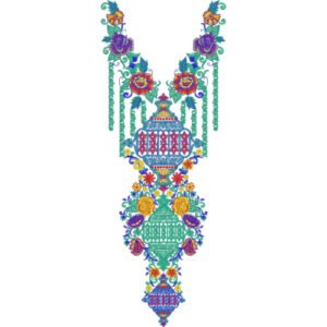 Flower Neck Embroidery NED6488-25