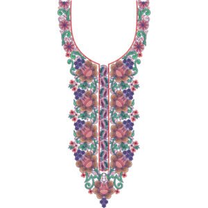 Flower Neck Embroidery NED7041-25