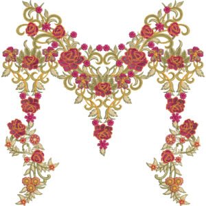 Flower Neck Embroidery NED7239-25