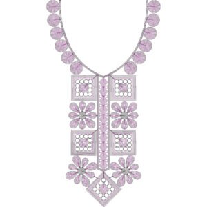 Neck Flower Chain Stitch Design CSED288-25