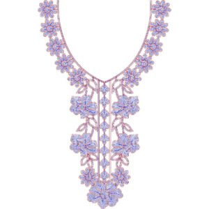Neck Flower Chain Stitch Design CSED294-25