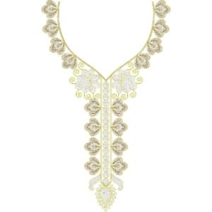 Neck Flower Chain Stitch Design CSED300-25