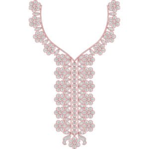Neck Flower Chain Stitch Design CSED312-25
