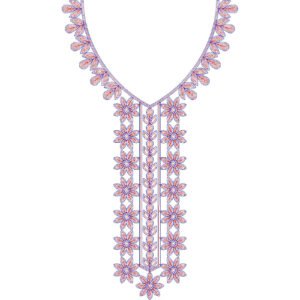 Neck Flower Chain Stitch Design CSED329-25