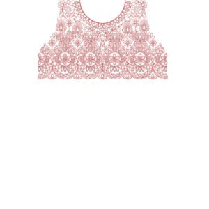 Neck Flower Chain Stitch Design CSED347-25