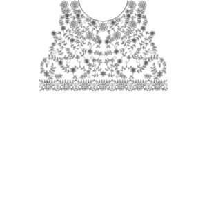 Neck Flower Chain Stitch Design CSED353-25