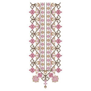 Traditional Geometric Neck Embroidery Design with Ethnic Motif Detailing