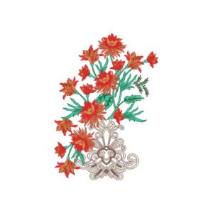 Elegant Floral Neck Embroidery Design with Ornamental Motif Detailing