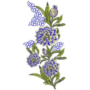 Elegant Floral Neck Embroidery Design with Decorative Botanical Detailing