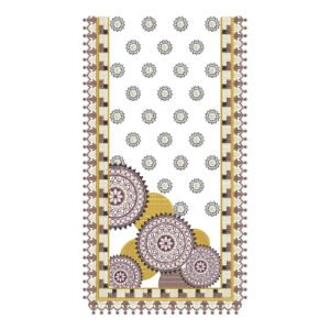 Elegant Geometric Neckline Embroidery Design with Ornamental Circular Pattern