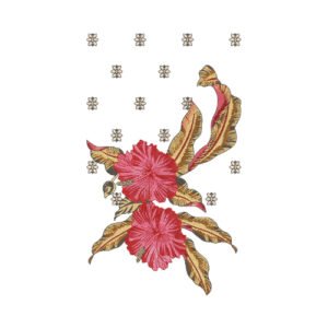 Elegant Floral Neckline Embroidery Design with Artistic Botanical Pattern
