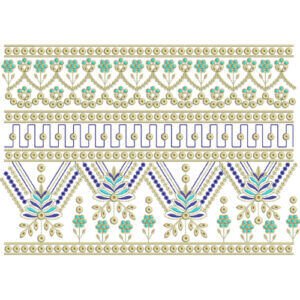 Multilayer Floral Geometric Lace Embroidery Border Design