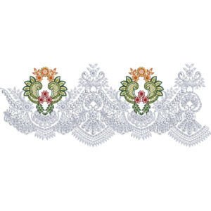 Elegant Ornamental Floral Lace Embroidery Border Design