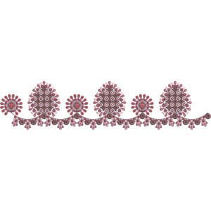 Decorative Floral Medallion Lace Embroidery Border Design
