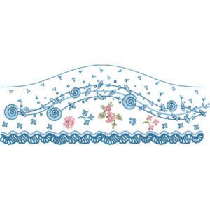 Elegant Swirl Floral Lace Embroidery Border Design