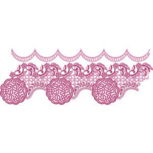 Ornamental Floral Scalloped Lace Embroidery Border Design