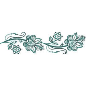 Elegant Floral Vine Lace Embroidery Border Design