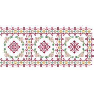 Decorative Floral Geometric Lace Embroidery Border Design