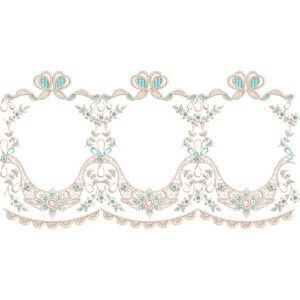 Elegant Ornamental Scalloped Lace Embroidery Border Design