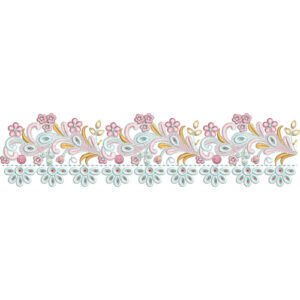 Pastel Floral Paisley Lace Embroidery Border Design