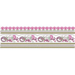 Elegant Paisley Floral Lace Embroidery Border Design