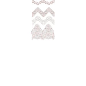 Elegant Lace Embroidery Border and Trim Design Set with Scalloped Patterns and Ornamental Lace Motifs